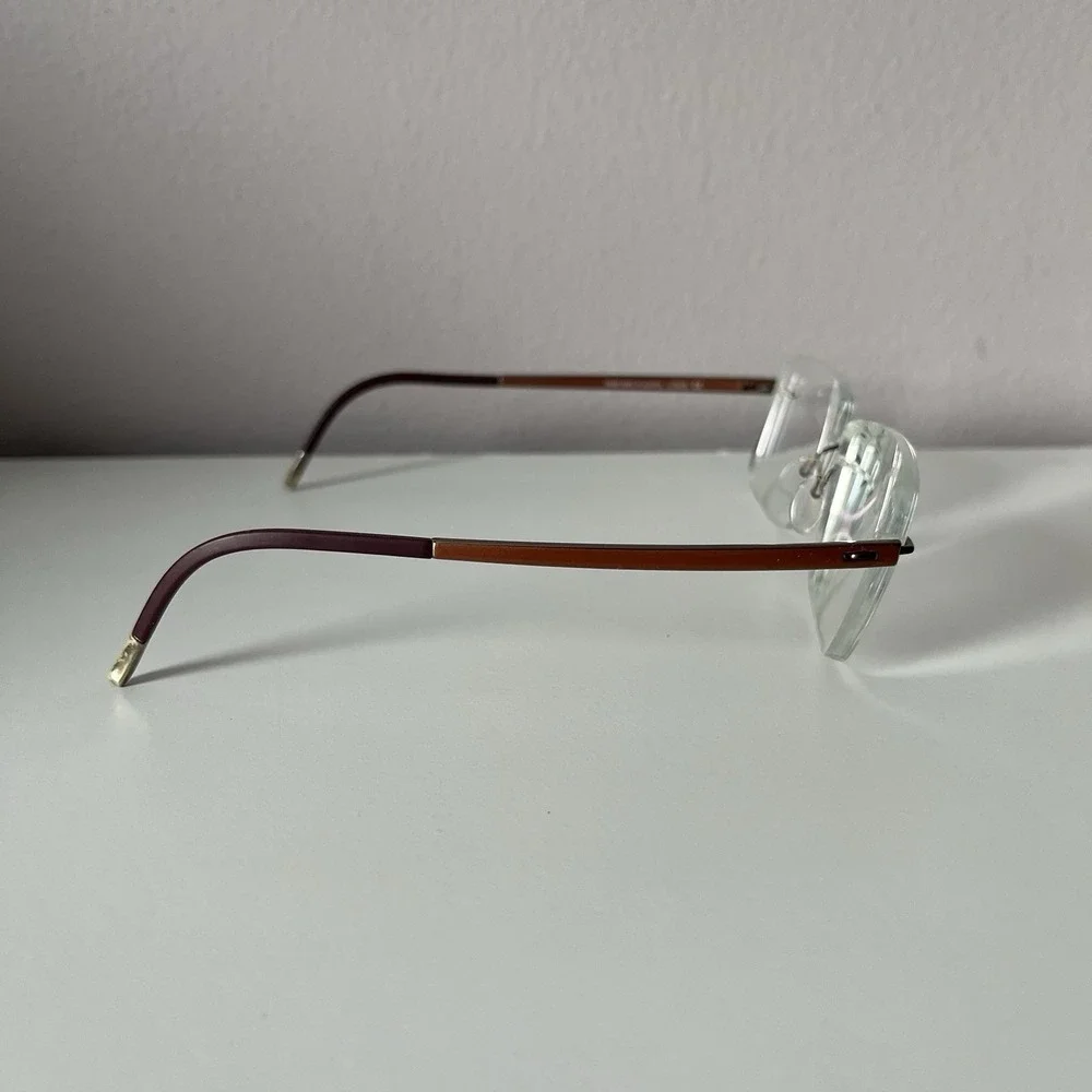 Silhouette Rimless Titanium SPX Frames 7642 40 6055 Brown Burgundy 17x135
